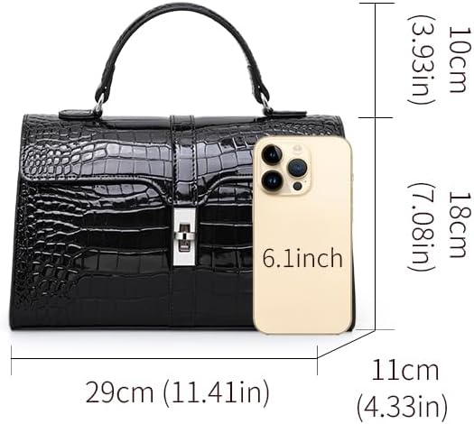 Genuine leather crocodile-patterned women's handbag with removable fine shoulder strap evening bag cashmere wallet - Image 4