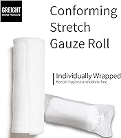 Vista 3 de Rollos de gasa – Rollos de vendaje elástico confirmante – 12 rollos envueltos individualmente – Envoltura de vendaje para vestir todo