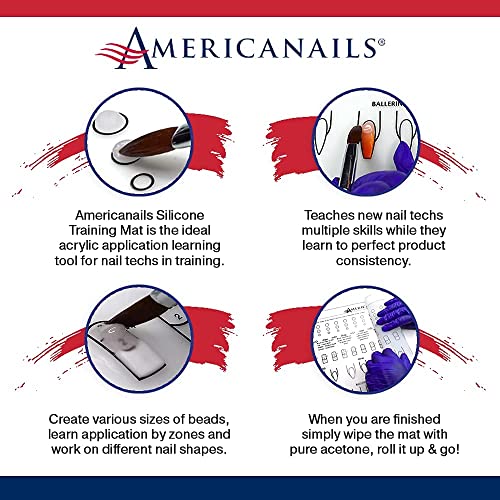 Americanails RealisTech Ultra Mini Acrylic Nail Training Mat and Lifelike Silicone Practice Finger - Silicone Trainer Sheet for Application Practice, Mannequin Finger with Insertable Nails,