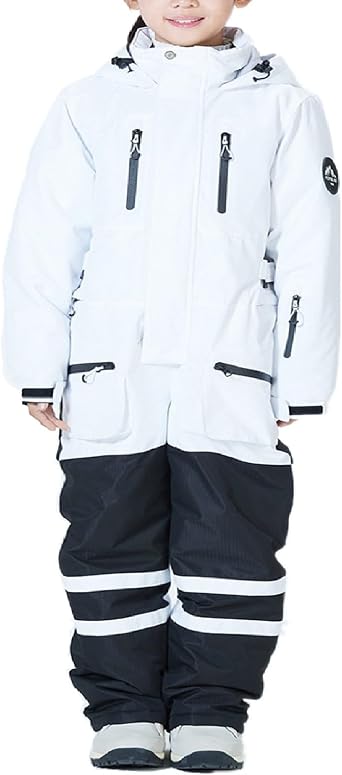 KAGAYD Kids Boys Girls Windproof Colorful One Piece Snowsuits Coveralls Ski Suits Jackets Winter Jumpsuits