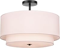 Vista 13 de Lámpara de Techo Moderna de Montaje al Ras - Lámparas de Techo Easric de Montaje al Techo, Lámparas de Techo para Pasillo con Pantalla de Tela