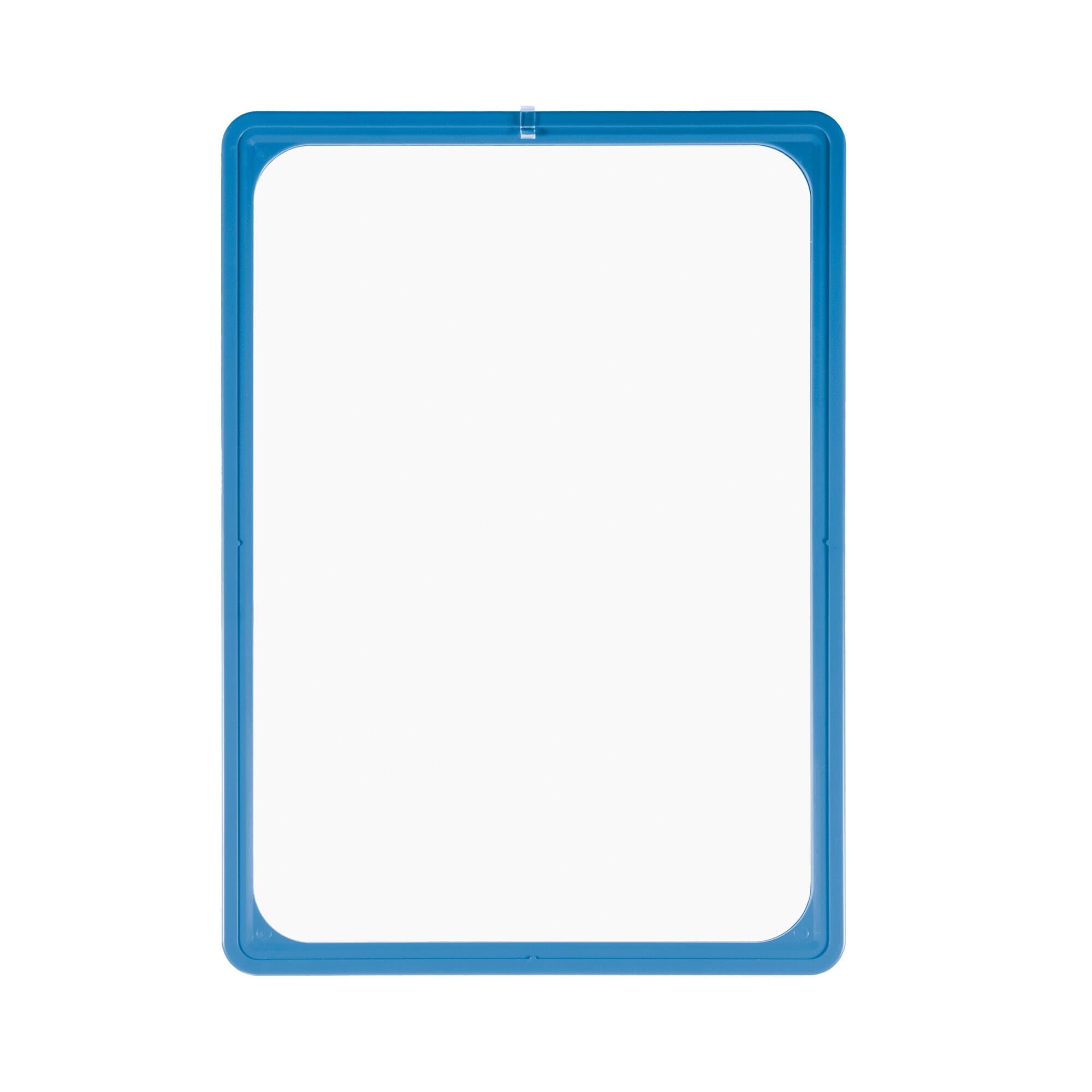 Plakatrahmen DIN A4 I Kunststoff Bilderrahmen A3 mit transparenter Hart-PVC Schutzhülle I Plakatrahmen Lager zur Lagerkennzeichnung im Hoch- & Querformat I Posterrahmen 5 Stück | Blau