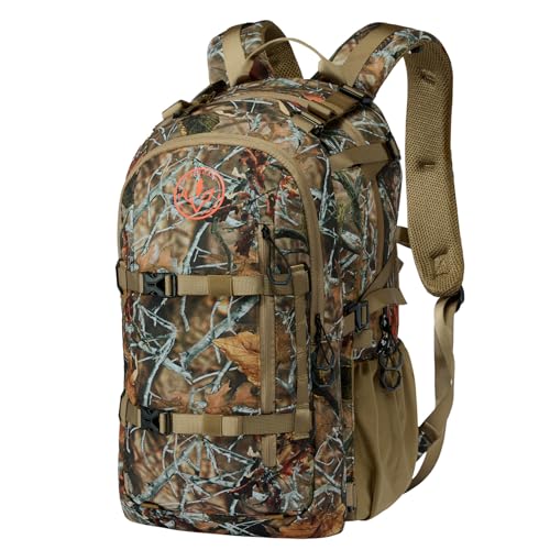 BASSDASH Hunting Backpack with Detachable Sub Bag & Bow Rifle Holder Rain Cover Water Resistant Camo Pack HP02