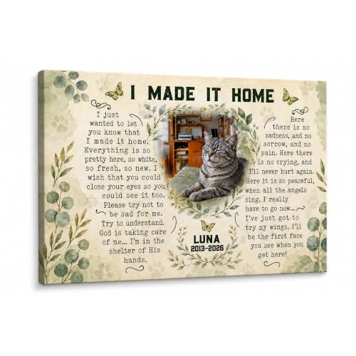 Panpan Cat Memorial Gifts for Cat Owners Custom Pet Photo Canvas Wall Art