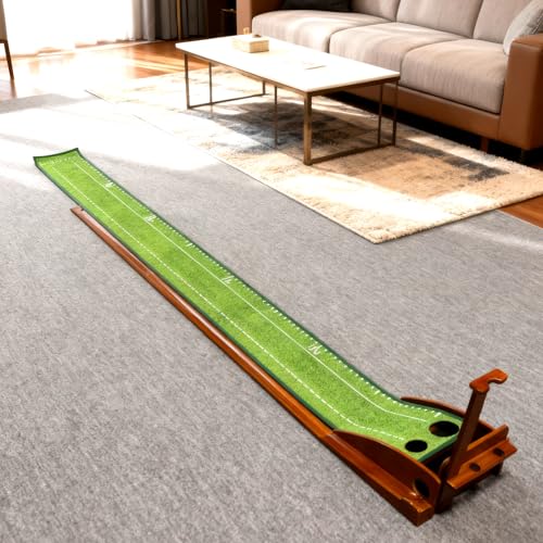 Tapis d'entraînement de golf base bois contre les défauts de putt - 7