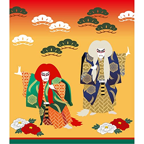 Nawrap Printed Dishcloth, Made In Japan, Durable And Absorbent, Traditional Kabuki Print #TOP1