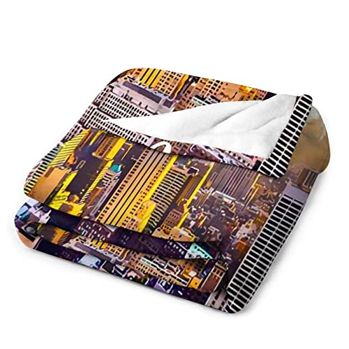 Couverture New York en peluche premium au design de paysage urbain élégant pour lit - 4