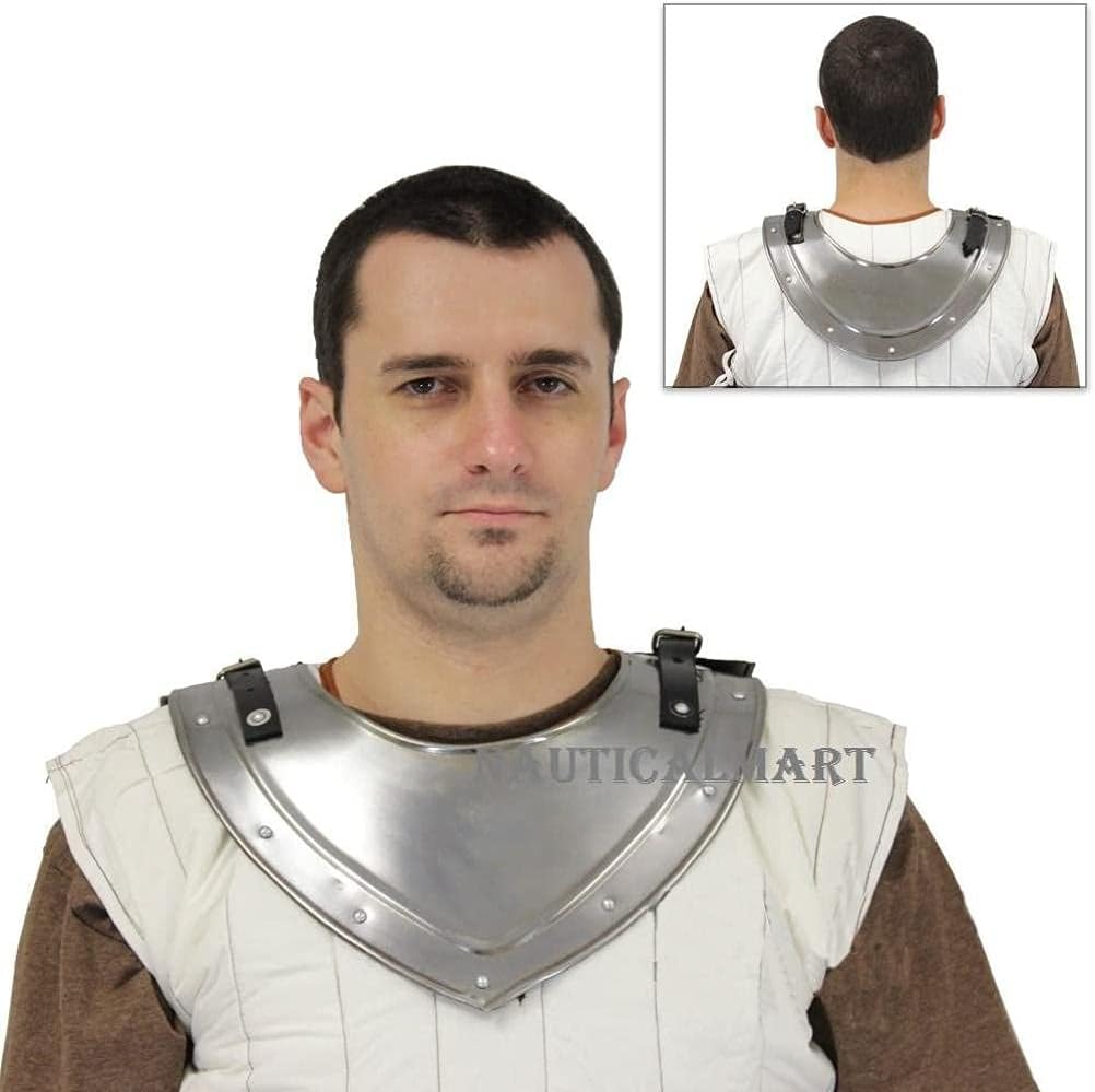 NauticalMart Armor Gorget Knights Templar Medieval Armour Gorget Steel Neck Armor Medieval Collar