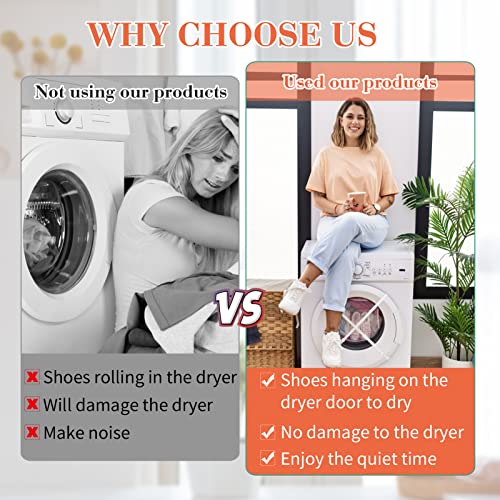 Shoe Dryer Bag - Upgrade Sneaker Shoes Laundry Dry Bag With 33~43In Elastic Strap Adjuster, Sneaker Washing Mesh Net For Most Dryers Door - 15.7In Large 2Pcs #TOP1