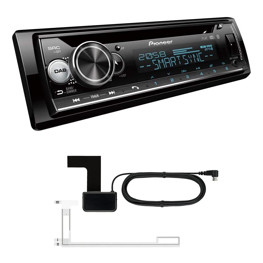 MEDIADOX 1DIN Autoradio, CD-Tuner mit FM und DAB+, Bluetooth, MP3, USB und AUX-Eingang, RGB – Beleuchtung, Freisprecheinrichtung, Smart Sync App, Spotify inkl. DAB+ Antenne von Pioneer (DEH-S720DAB)