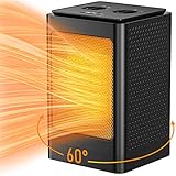Heizlüfter Energiesparend Leise, Keramik Heizlüfter 750/1500W, Elektrische Heizung mit Thermostat, 3 Modi 60° Auto-Oszillation, Überhitzungs-Kippschutz, für das Büro, Wohnzimmer, Schlafzimmer