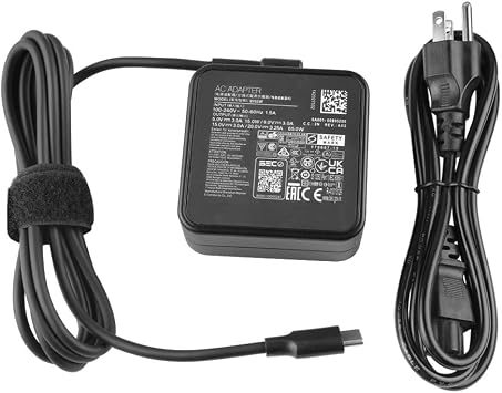 65W USB C Charger Compatible with Asus Vivobook S 14 OLED M5406 M5406NA S 14 Q423 S 15 Q5507 Q5507QA Vivobook 14 Flip TP3407 TP3407SA TP3607 TP3607SA 20V 3.25A Type C Power Supply Cord