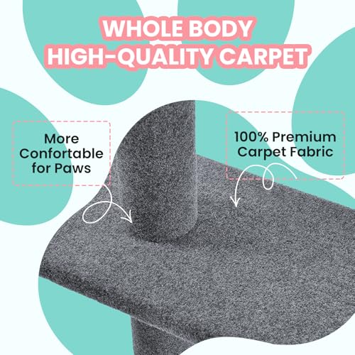 Árbol para gatos ajustable Max & Marlow 95-108 pulg gris miniatura 3