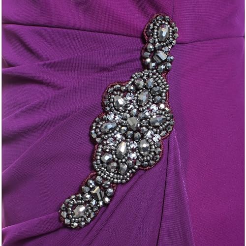 Image of Alex Evenings Women's Long Cold Shoulder Dress, Wedding Guest, Prom, Formal Event (Petite and Regular Sizes)