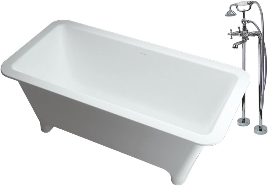 Transolid SMN6030-T4210 Bathtub and Faucet, 60" X 29.5" X 22.875", White