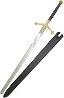 Vista 2 de Medieval Warrior Fantasy Claymore - Espada real con funda de cuero negro