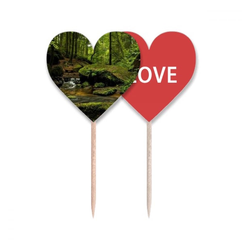 Love cœur lable cure-dents drapeau de fête pour cupcakes et cadeaux d'invités