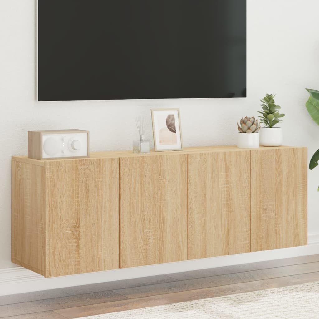 vidaXL TV-Wandschränke 2 STK. Sonoma-Eiche 60x30x41 cm