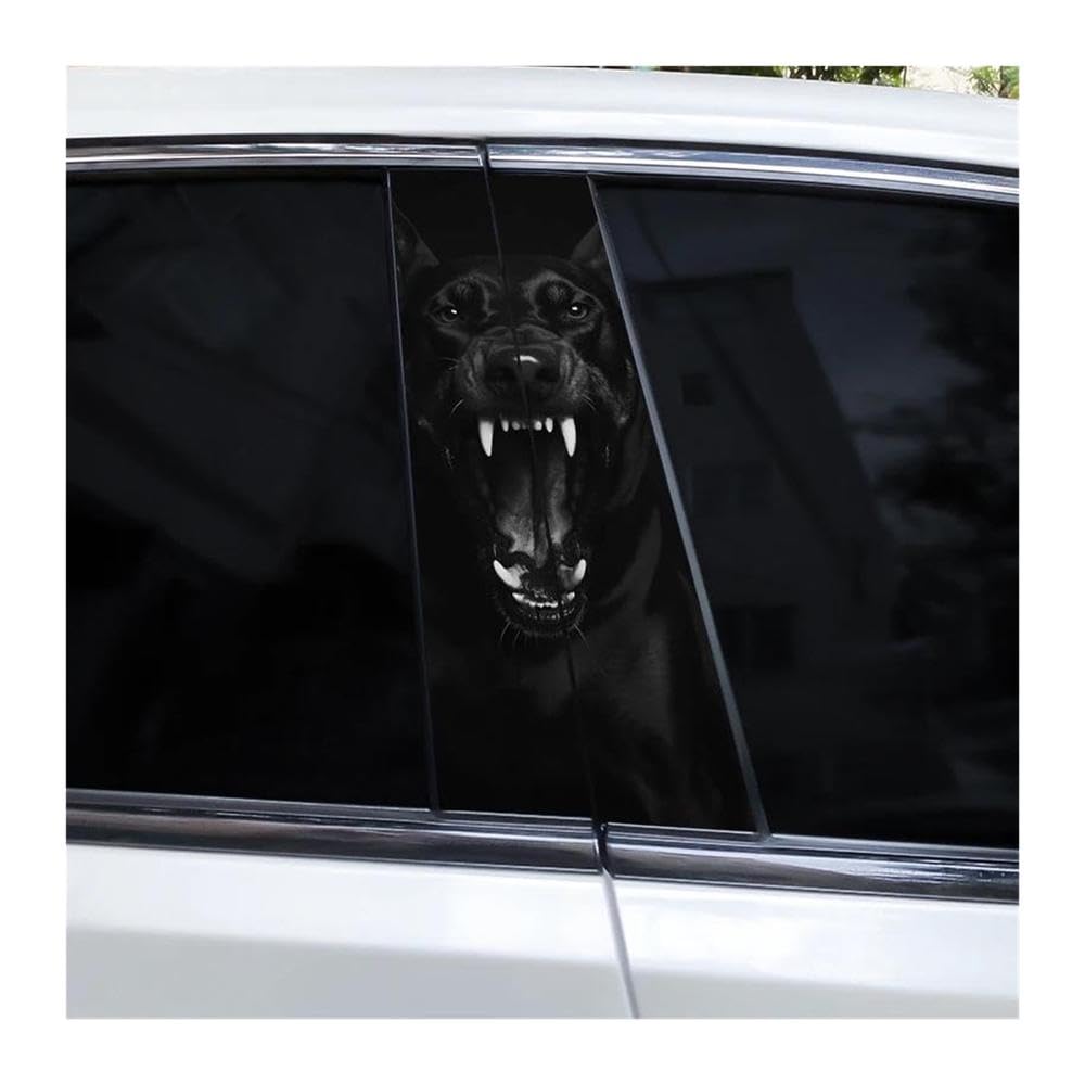 Decorative Items 2pcs Ferocious Animal Car B Pillar Decal Waterproof Car Door Pillar Sticker(Type A)