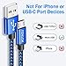 UDATON Micro USB Cable 10ft, Android Charger, USB Cable, 3Pack Extra Long Kindle Fire Charger, High Speed Nylon Braided Micro Fast Charging Cord for Samsung Galaxy S7 Kindle Fire 7 PS4 Xbox LG, Blue