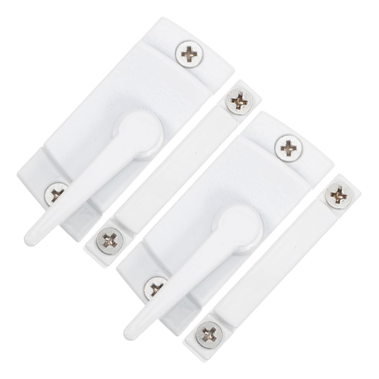 Lurrose 10 Ensembles Accessoires de verrouillage croissant serrures de fenêtre pour enfants serrures de fenêtre en vinyle de de remplacement Alliage de zinc blanche