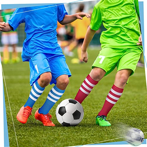 Unittype 6 Pair Rainbow Knee High Socks Women Colorful Striped Socks Ice Skating Soccer Stockings for Halloween Costume4