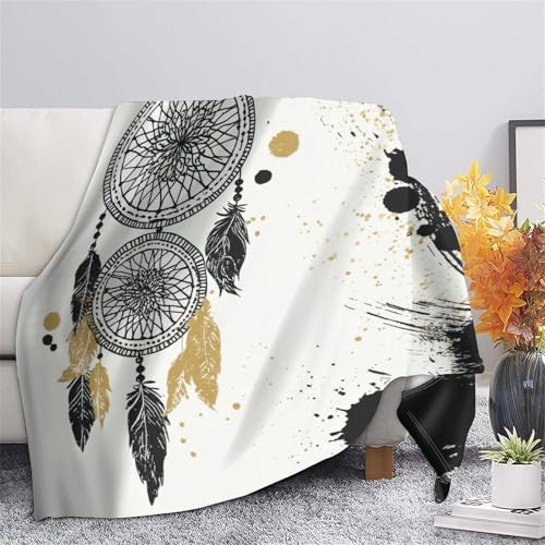 Plaid microfibre boho 3D au fini premium et design ethnique - 5