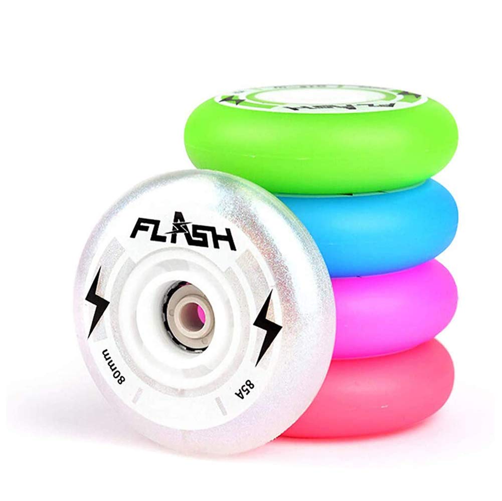 72 mm, 76 mm, 80 mm, kółka 85 A, wysokiej jakości zamienne świecące koło z LED do kółek, 4 szt., niebieskie, 80 mm
