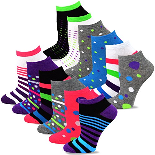 TeeHee Fun Novelty Socks for Women Low Cut Ankle 9-11 Socks 