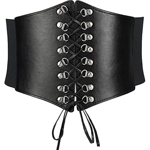 Gomerbesen Vintage Bandage Dress Belt Lace-up Corset Cinch Waistband Elastic Girdle Wrap Waist Belt Cover