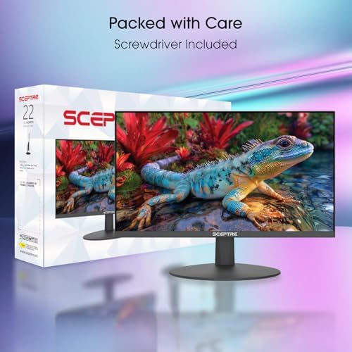 Sceptre New 22-Inch Gaming Monitor, FHD 1080p, Up to 144Hz, HDMI, DisplayPort, Built-in Speakers, Machine Black (E225W-FW144 Series, 2026) — view 2