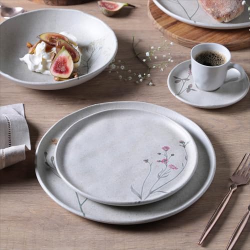 Encontraproduto.com.br - CONJUNTO C/ 6 XÍCARAS DE CAFÉ C/ 6 PIRES BIO STONEWARE CAMPESTRE 120ml