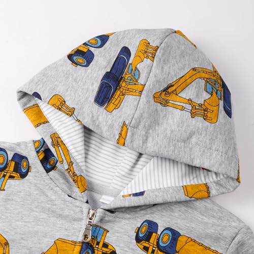 Image of Toddler Zip Up Hoodie Sweatshirt Fall Clothes Boys Jacket With Hood 2-7 Years