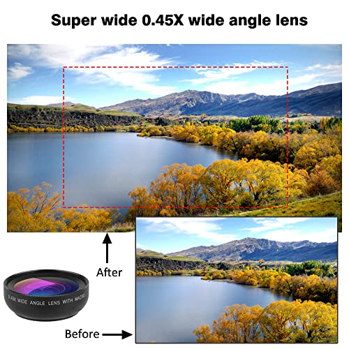 Mcoplus Cell Phone Camera Lens 2 In 1 Clip-On Lens Kit 37Mm 0.45X 49Uv Super Wide Angle & Macro Phone Camera Lens For Iphone And Android Smartphones Cell Phones #TOP4