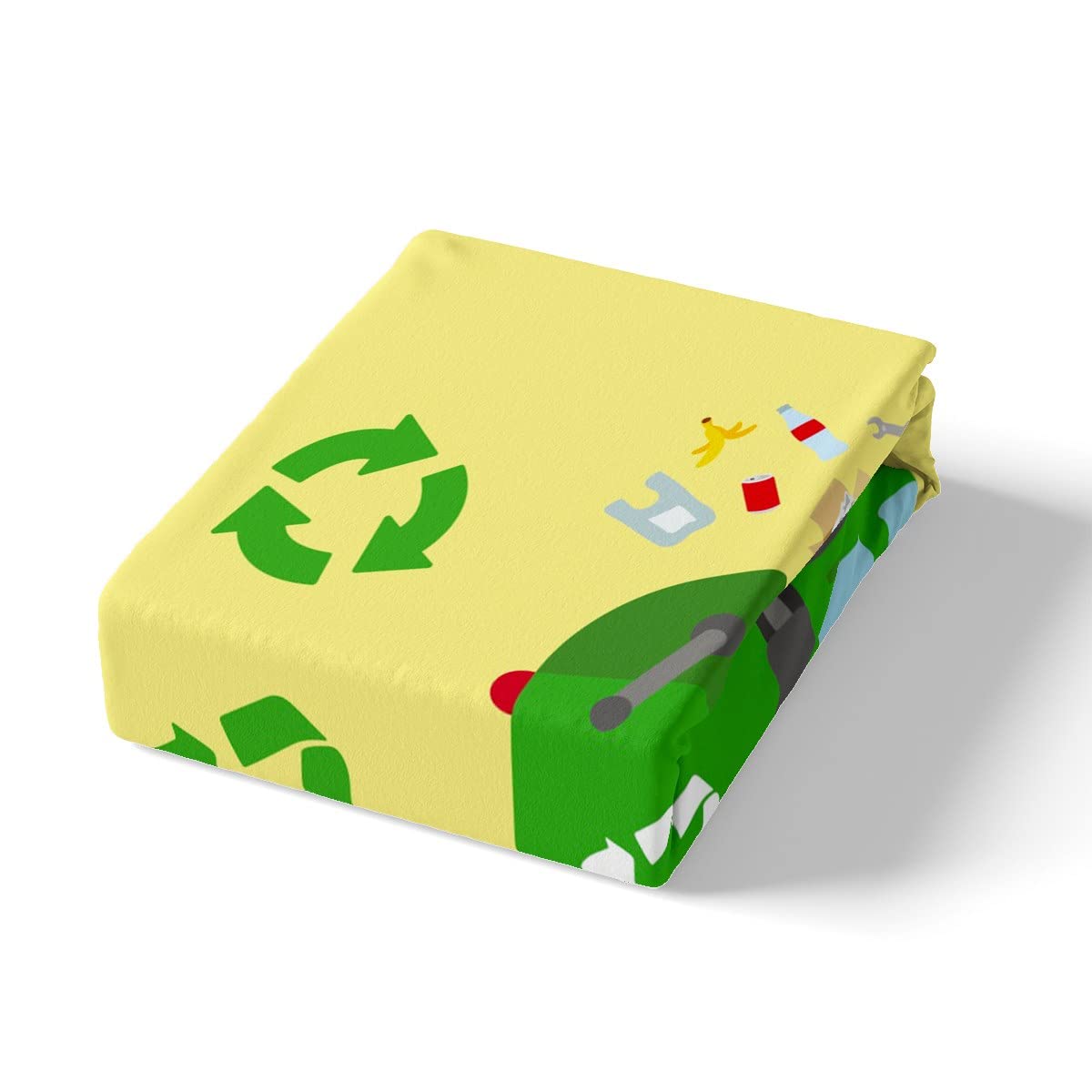Kids Green Garbage Truck Comforter Cover Double Size Recycling Trash Truck Bedding Set For Toddler Boys Girls Teens Waste Separation Themed Duvet Cover Cartoon Car Bedspread Cover Microfibre Soft - Image 4
