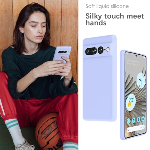 Image of YATWIN Silicone Back Case for Google Pixel 7 Pro, Soft-Touch Phone Back Cover for Google Pixel 7 Pro - Lilac