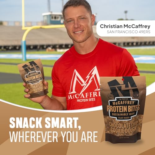 McCaffrey Protein Bites – Chocolate Chip Cookie Dough Flavor – 3 Multi-Serving 4oz Bags – 4g of Protein per Serving – Gluten-Free, Vegan, High Fiber Energy Snack for Active Families