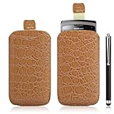 Schutzhülle, Tasche, Croco für Samsung Wave 2 S8530 + Eingabestift