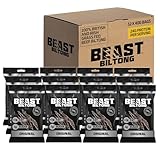 Beast Pharm | Biltong Beef Protein Snacks 12 Pack, 24g Protein per 40g Bag, Meat Keto Snacks Food | Original Flavour