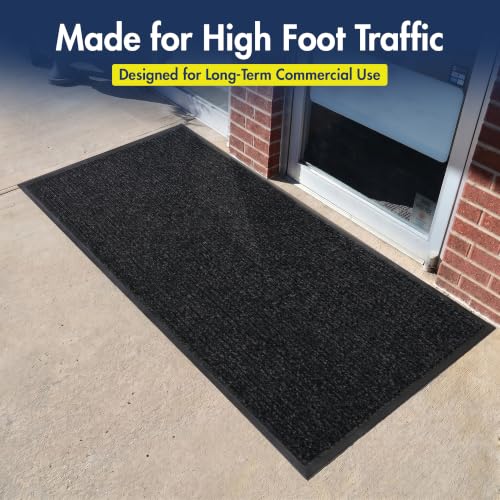 Notrax 109 Industrial Door Mat, 4' x 8' Large Entrance Mat, Heavy Duty Commercial Rugs for Entryway, Welcome Lobbies, Garage, and Mudroom, Made in the USA, Charcoal Black, Brush Step 109S0048CH by Notrax - Image 9