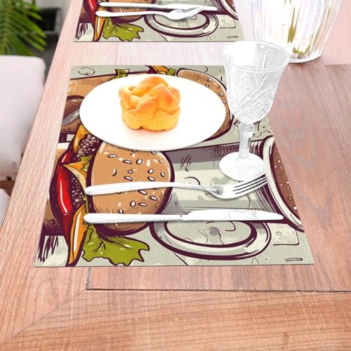 Sets de table pour table de salle à manger et repas en extérieur lot de 6