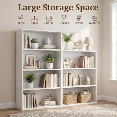 Alpen Bookshelf, 3 Shelf Bookcase Floor Standing White Shelves for Bedroom by Alpen - Used condition - Image 2