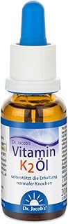 Dr. Jacob's Vitamin K2 Öl 20 ml I 20 µg pro Tropfen I Vitamin K2 als all-trans Menachinon-7 (MK7) I Vegan, 640 Tropfen