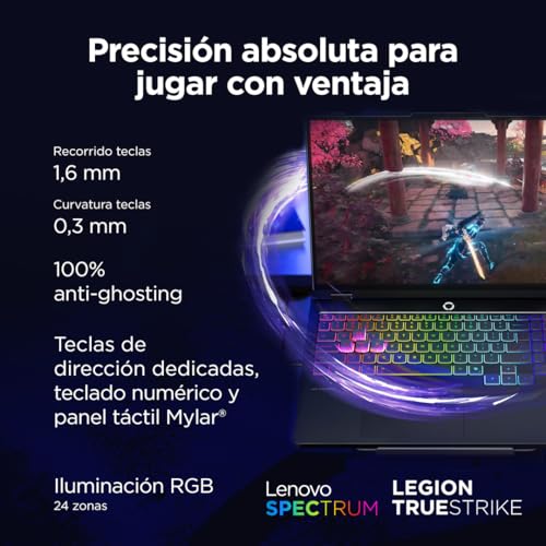 Miniatura 9 de Lenovo Legion Pro 5 Gen10 Portátil Gaming Ia 16 Wqxga Intel Core I9-14900hx, Nvidia Geforce Rtx 5070, 32gb Ram, 1tb Ssd, 240hz, Wifi 6, Sin Sistema Operativo Qwerty Rgb 24 Zonas Español Negro