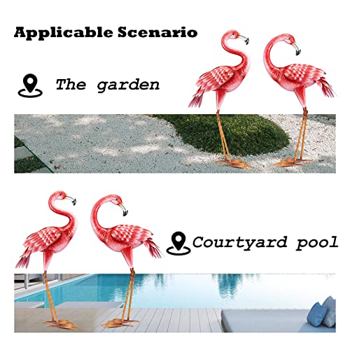 Kircust Flamingo Garden Statues And Sculptures, Metal Birds Yard Art Outdoor Statue, Large Pink Flamingo Lawn Ornaments For Home, Patio, Backyard Decor (2-Pack) #TOP5