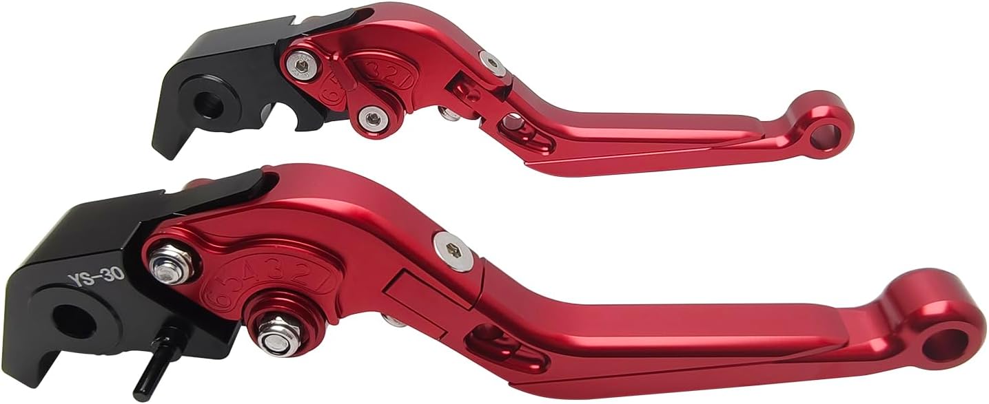 Brake Clutch Lever Set Replacement for Ducati XDiavel S Streetfighter V4 V2 Panigale 959 899 1299 1199, Aluminum Adjustable Motorcycle Brake Handle Extendable Long Levers(Red)