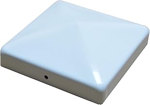 Post Cap Fence Cap Decorative Cap Protective Cap White Coated for Wooden Posts Pyramid Including Stainless Steel Screws (for Posts 10 x 10 cm)