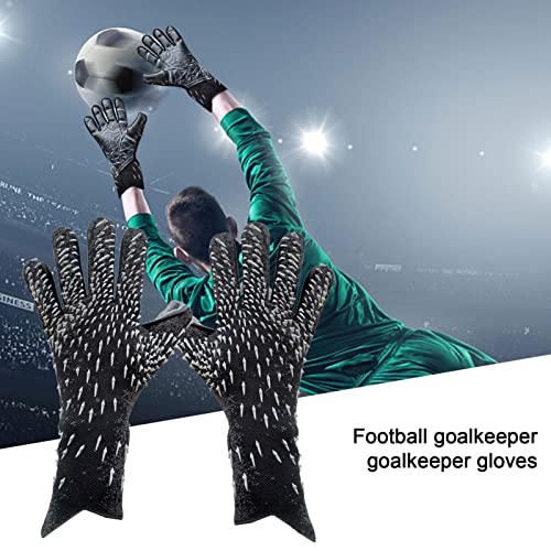 Football Goalkeeper Gloves Strong Grip Gloves Soccer Goalkeeper With Fingers Non-Slip Latex Gloves For Adults And Teens, Size 6/7/8/9/10 (Black,9#) #TOP5