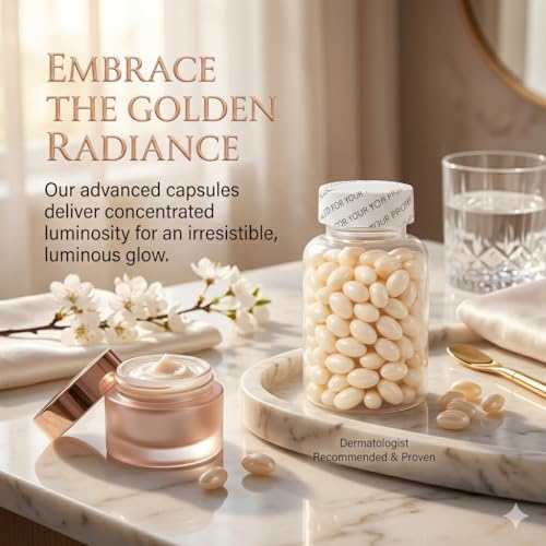 Image of Skin Brightening Capsules with Vitamin C & Biotin, Supports Radiant Glow, Even Skin Tone & Anti-Aging, 40 Veggie Capsules