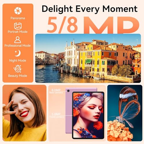 Image of Android 14 Tablet 10.1 inch 19GB RAM + 256GB ROM 1TB Expand, 1280x800 IPS HD Touchscreen, 2MP+5MP Dual Camera, 6000mAh Battery Powerful Performance Tablets 2025, GMS, WiFi (Pink)